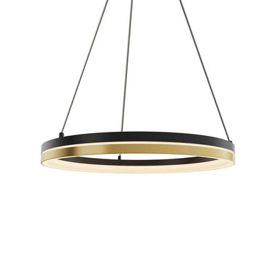 LED Black with Brass Ring Color Changeable Pendant - LV LIGHTING