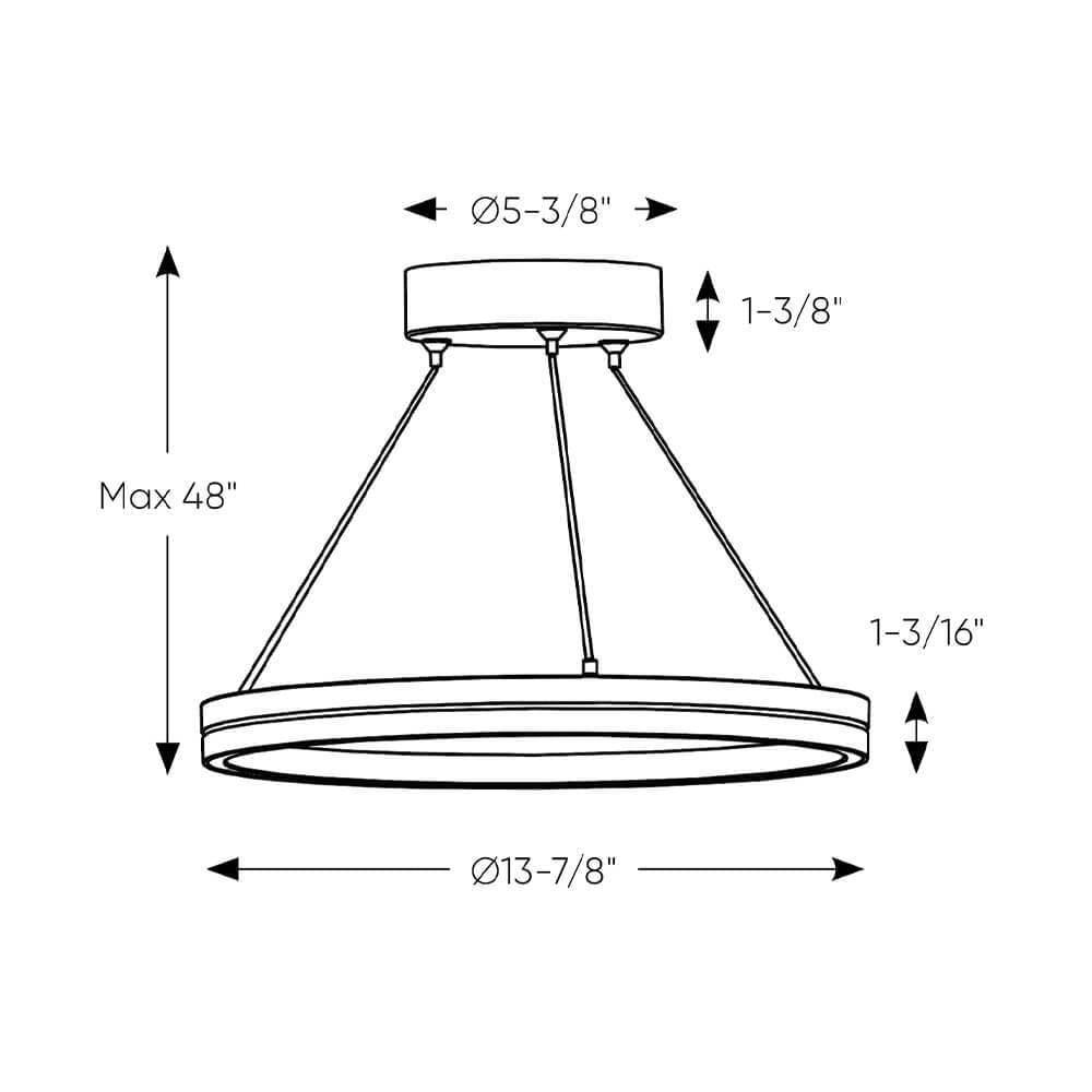 LED Black with Brass Ring Color Changeable Pendant - LV LIGHTING