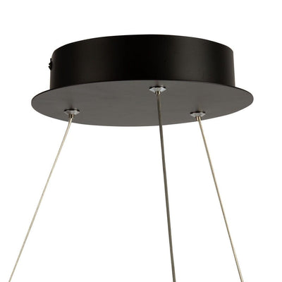 LED Black and Nickel Adjustable Ring with Acrylic Diffuser Chandelier - LV LIGHTING