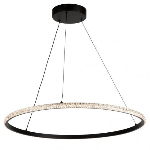 LED Black Ring with Acrylic Diffuser Pendant / Chandelier - LV LIGHTING