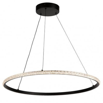 LED Black Ring with Acrylic Diffuser Pendant / Chandelier - LV LIGHTING