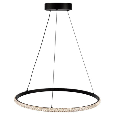 LED Black Ring with Acrylic Diffuser Pendant / Chandelier - LV LIGHTING