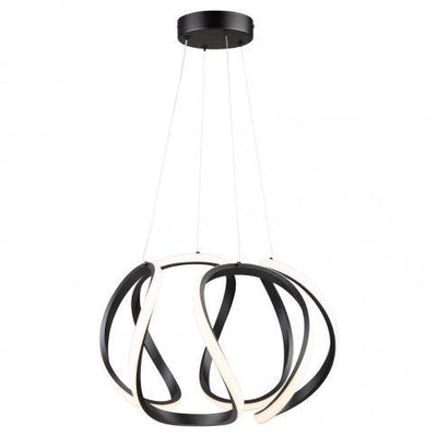 LED Black Curved Line Ball Shape with Acrylic Diffuser Pendant / Chandelier - LV LIGHTING