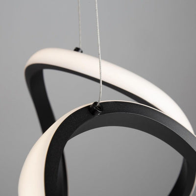 LED Black Curved Line Ball Shape with Acrylic Diffuser Pendant / Chandelier - LV LIGHTING