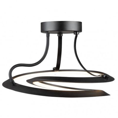 LED Black Twisted Ring with Acrylic Diffuser Semi Flush Mount - LV LIGHTING