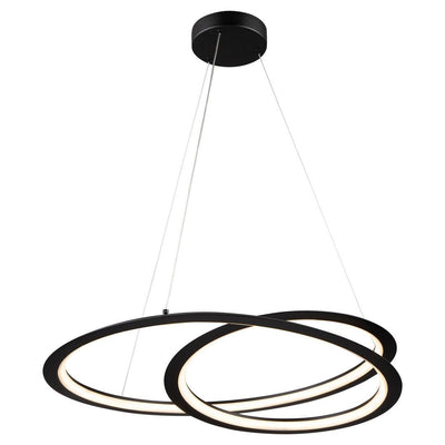 LED Black with Twisted Ring Chandelier - LV LIGHTING