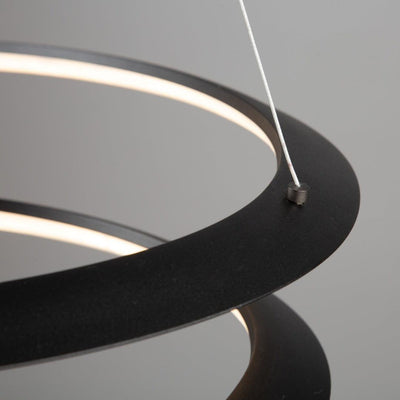 LED Black with Twisted Ring Chandelier - LV LIGHTING