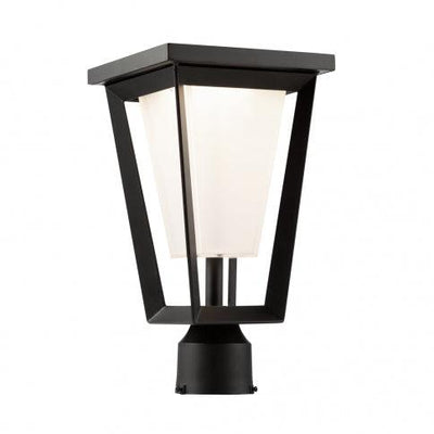 LED Black Aluminum Frame with Frosted White Diffuser Outdoor Post Light - LV LIGHTING