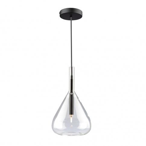 Black with Unique Clear Glass Shade Pendant - LV LIGHTING