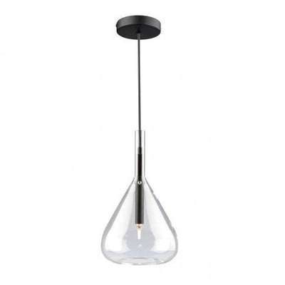 Black with Unique Clear Glass Shade Pendant - LV LIGHTING