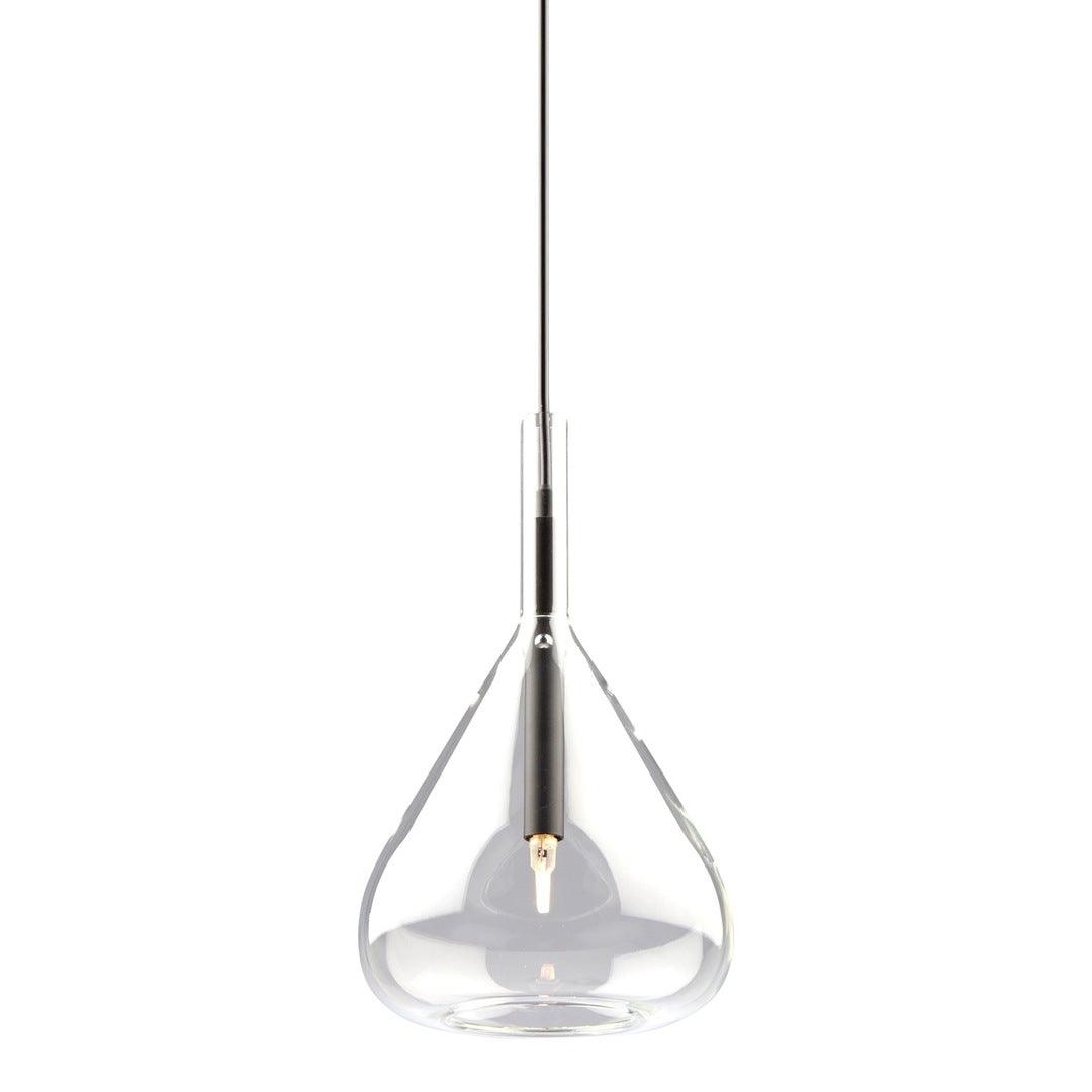 Black with Unique Clear Glass Shade Pendant - LV LIGHTING