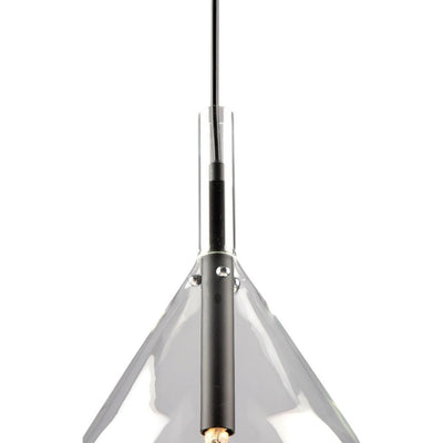 Black with Unique Clear Glass Shade Pendant - LV LIGHTING