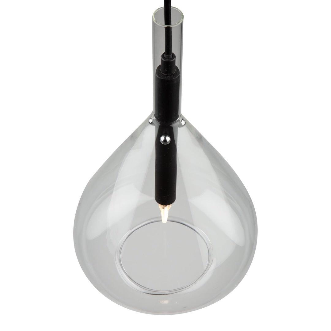 Black with Unique Clear Glass Shade Pendant - LV LIGHTING