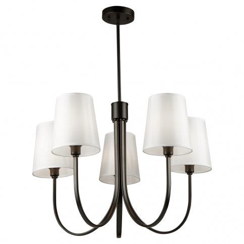 Steel Arch Arm with Fabric Shade Chandelier - LV LIGHTING