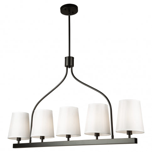 Steel Frame with Fabric Shade Linear Pendant
