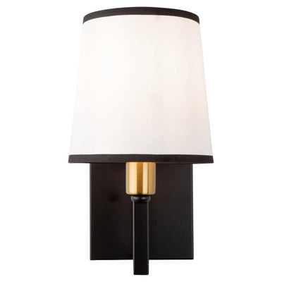 Black and Gold Frame with Fabric Shade Wall Sconce - LV LIGHTING