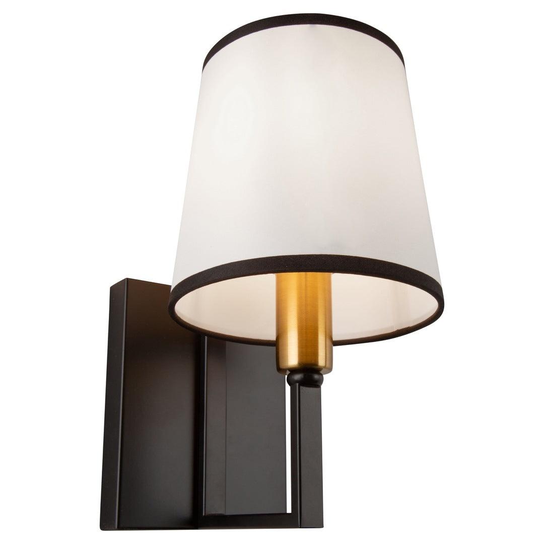 Black and Gold Frame with Fabric Shade Wall Sconce - LV LIGHTING