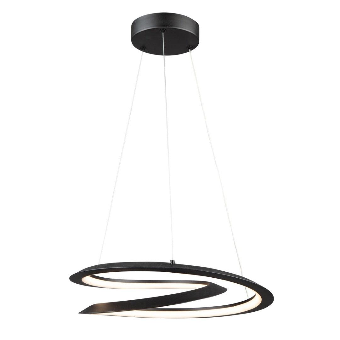 LED Black Curved Ring with Acrylic Diffuser Pendant - LV LIGHTING