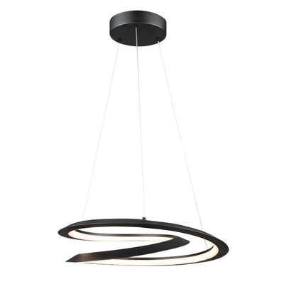 LED Black Curved Ring with Acrylic Diffuser Pendant - LV LIGHTING