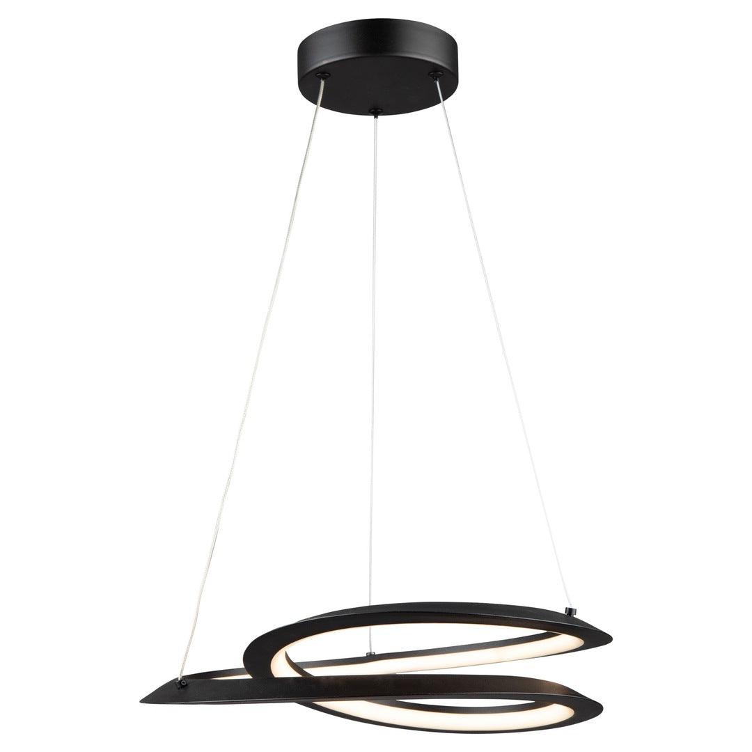 LED Black Curved Ring with Acrylic Diffuser Pendant - LV LIGHTING