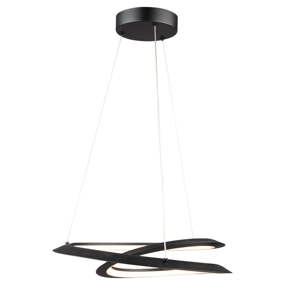 LED Black Curved Ring with Acrylic Diffuser Pendant - LV LIGHTING