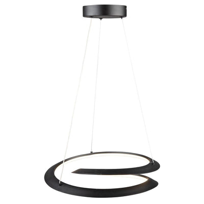 LED Black Curved Ring with Acrylic Diffuser Pendant - LV LIGHTING