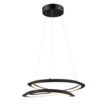 LED Black Curved Ring with Acrylic Diffuser Pendant - LV LIGHTING