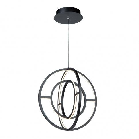 LED Black Ring Frame with Acrylic Diffuser Pendant - LV LIGHTING