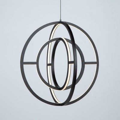 LED Black Ring Frame with Acrylic Diffuser Pendant - LV LIGHTING