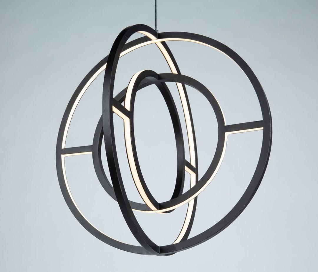 LED Black Ring Frame with Acrylic Diffuser Chandelier - LV LIGHTING