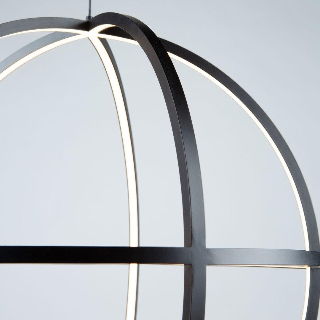 LED Black Orbit Frame with Acrylic Diffuser Pendant - LV LIGHTING