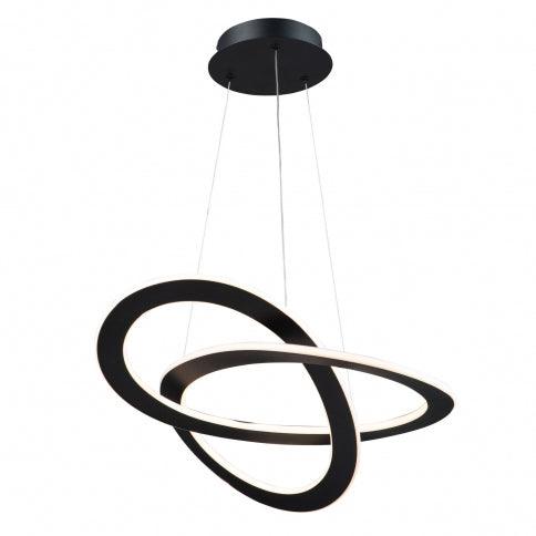 LED Black Twisted Ring with Acrylic Diffuser Chandelier - LV LIGHTING