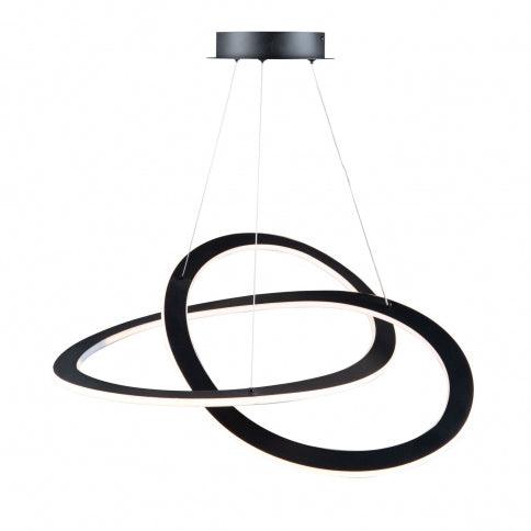 LED Black Twisted Ring with Acrylic Diffuser Chandelier - LV LIGHTING