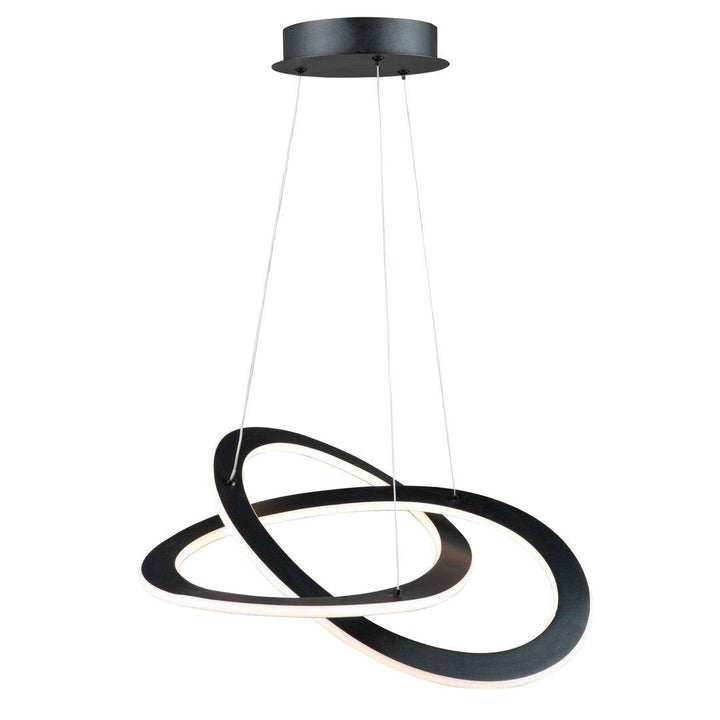 LED Black Twisted Ring with Acrylic Diffuser Chandelier - LV LIGHTING