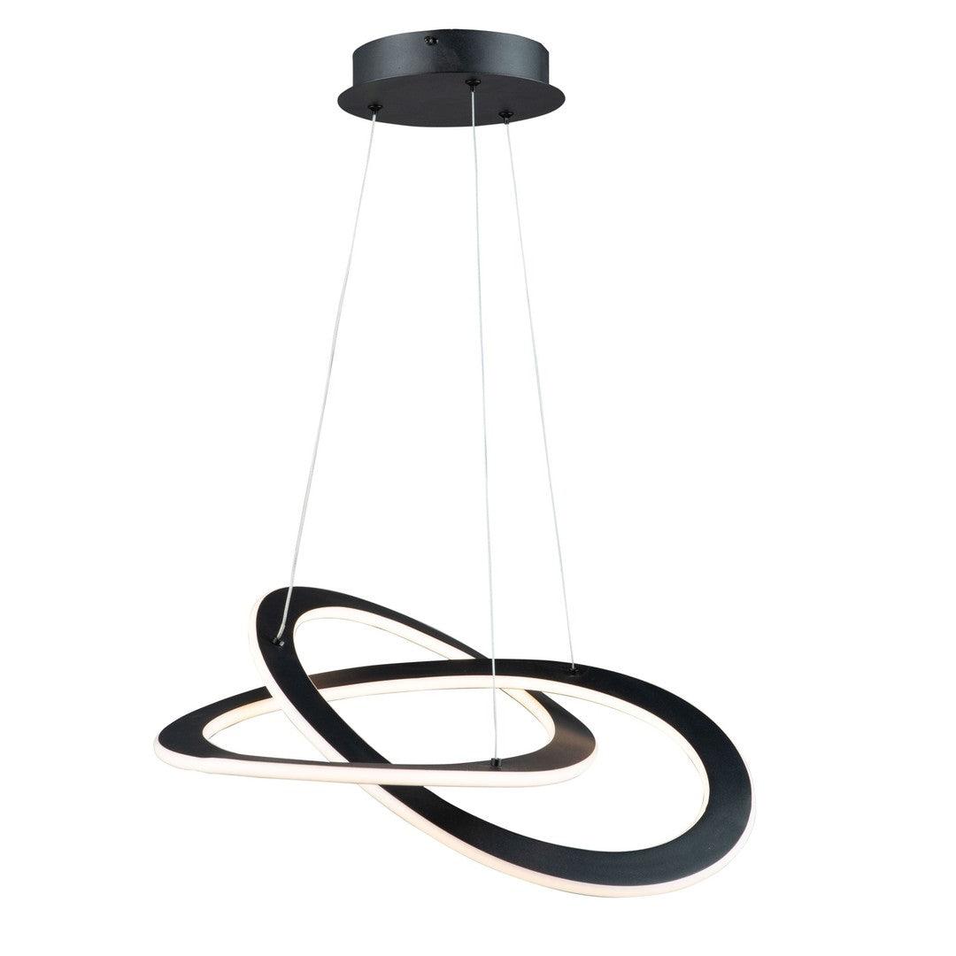 LED Black Twisted Ring with Acrylic Diffuser Chandelier - LV LIGHTING