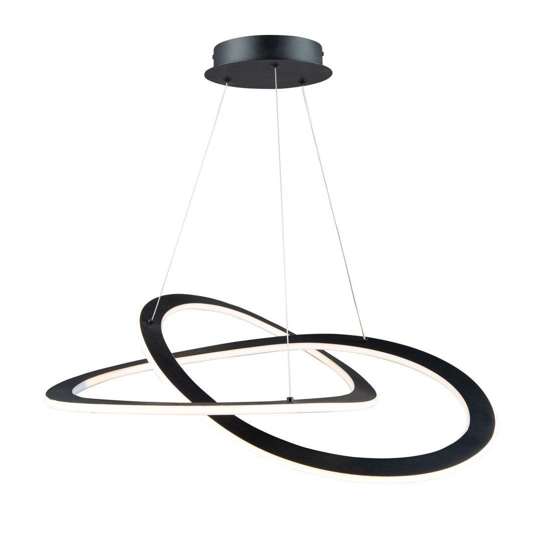 LED Black Twisted Ring with Acrylic Diffuser Chandelier - LV LIGHTING