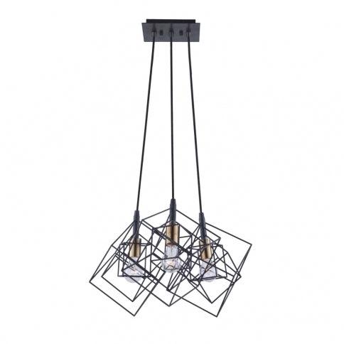 Steel Cubes Open Air Frame Symmetrical Chandelier - LV LIGHTING