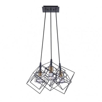 Steel Cubes Open Air Frame Symmetrical Chandelier - LV LIGHTING