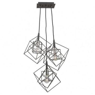 Steel Cubes Open Air Frame Symmetrical Chandelier - LV LIGHTING