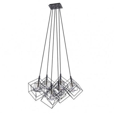 Steel Cubes Open Air Frame Symmetrical Chandelier - LV LIGHTING