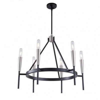 Matte Black with Satin Nickel Frame Chandelier - LV LIGHTING