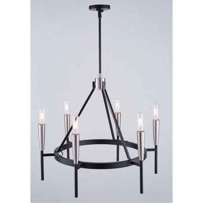 Matte Black with Satin Nickel Frame Chandelier - LV LIGHTING