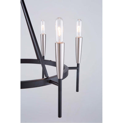 Matte Black with Satin Nickel Frame Chandelier - LV LIGHTING