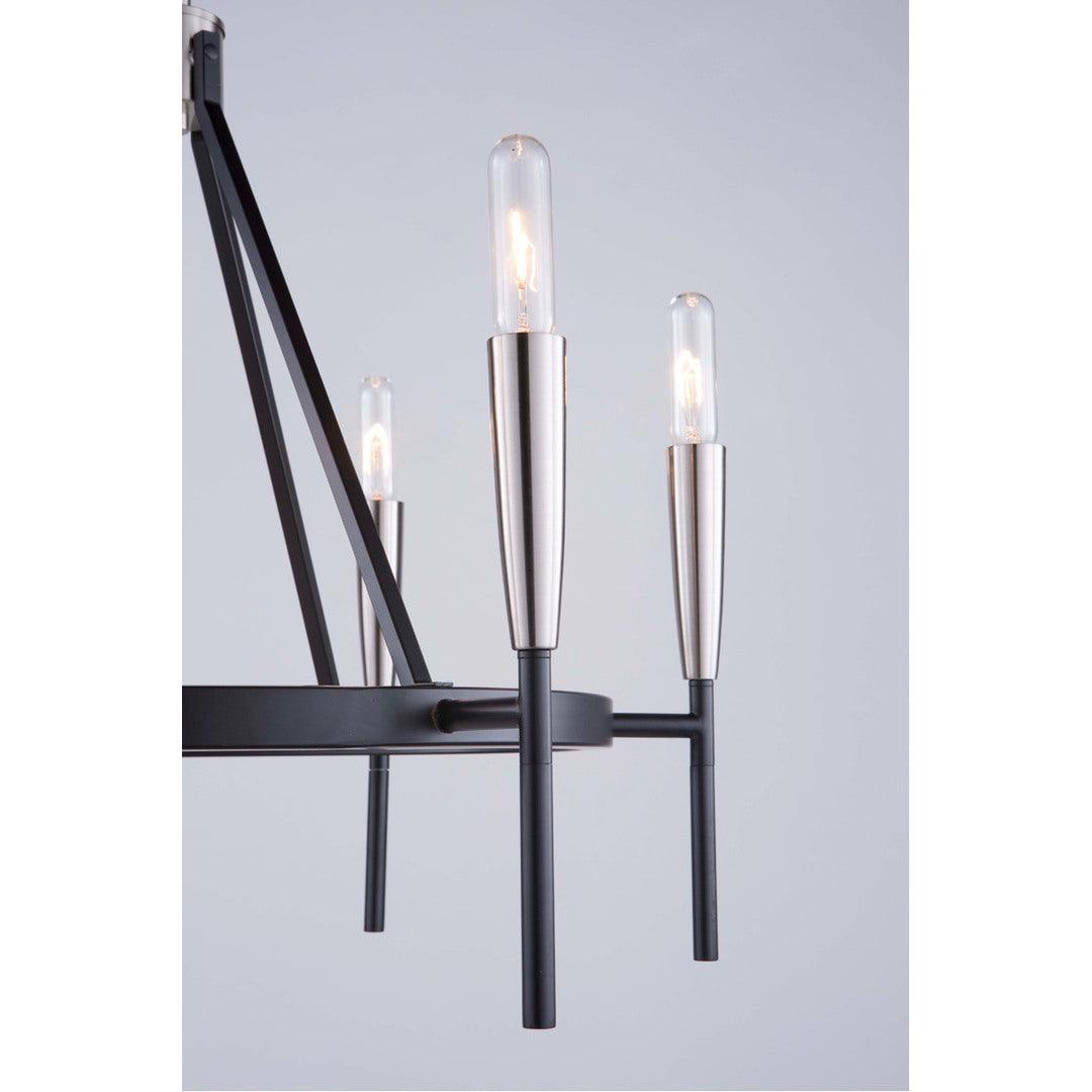 Matte Black with Satin Nickel Frame Chandelier - LV LIGHTING