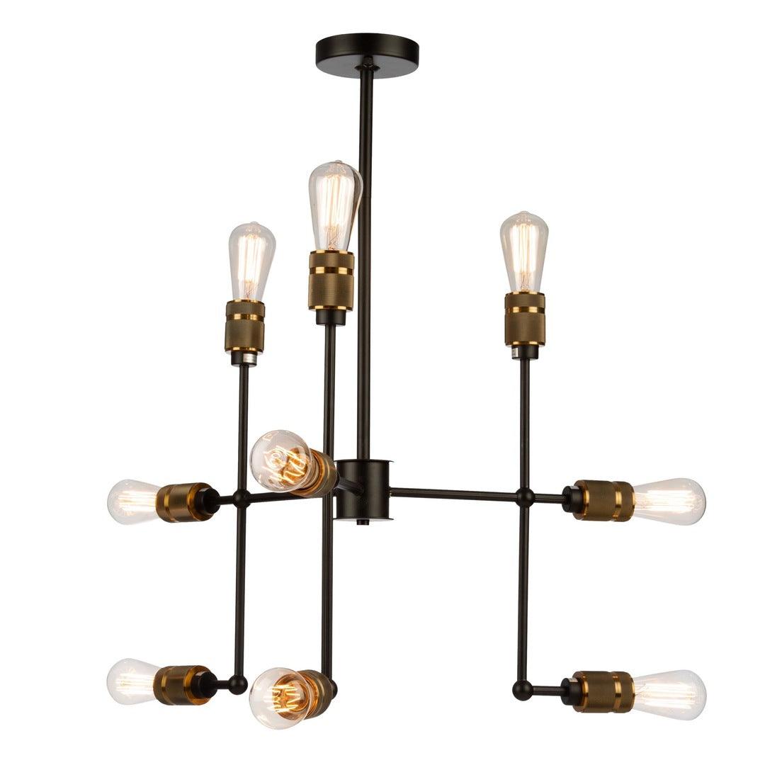 Black Arm with Vintage Brass Socket Chandelier - LV LIGHTING