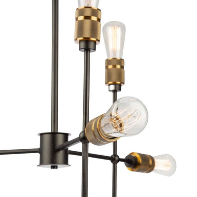 Black Arm with Vintage Brass Socket Chandelier - LV LIGHTING