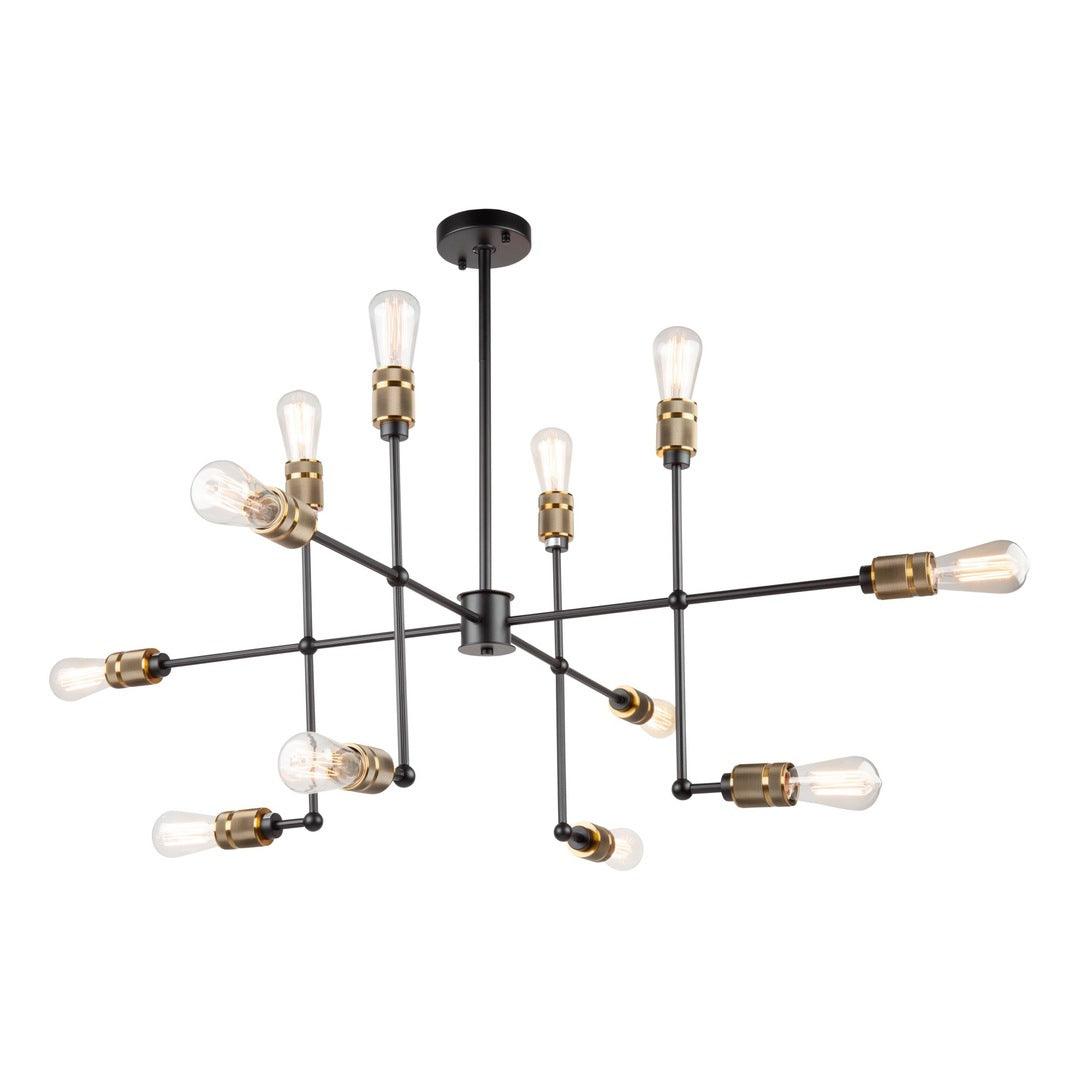 Black Arm with Vintage Brass Socket Chandelier - LV LIGHTING