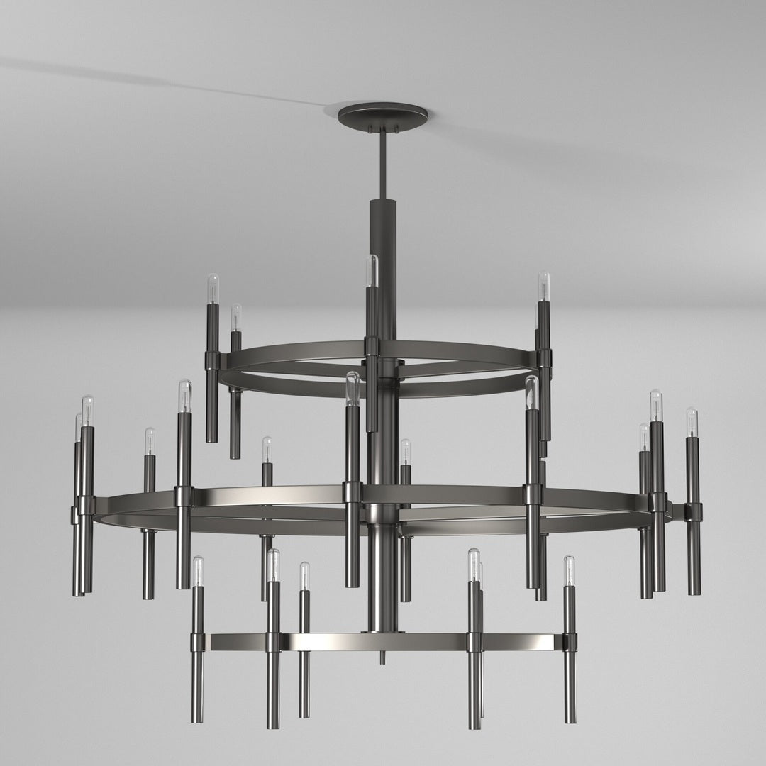 Steel Ring with Rod 3 Tier Chandelier