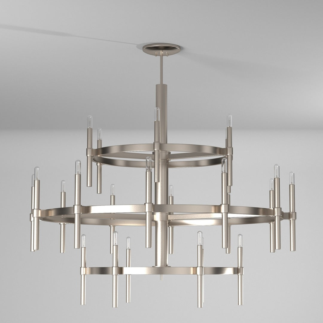 Steel Ring with Rod 3 Tier Chandelier