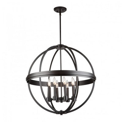 Steel Orbit Globe Frame Chandelier